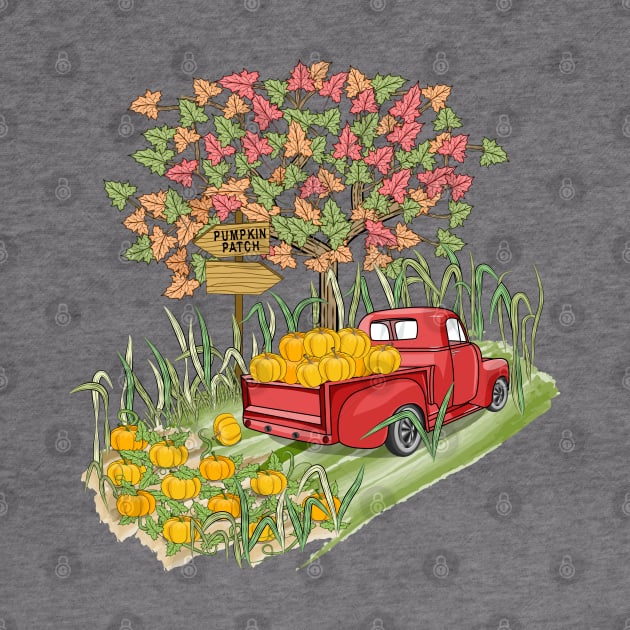 Vintage Pumpkin Pickup Truck by Designoholic